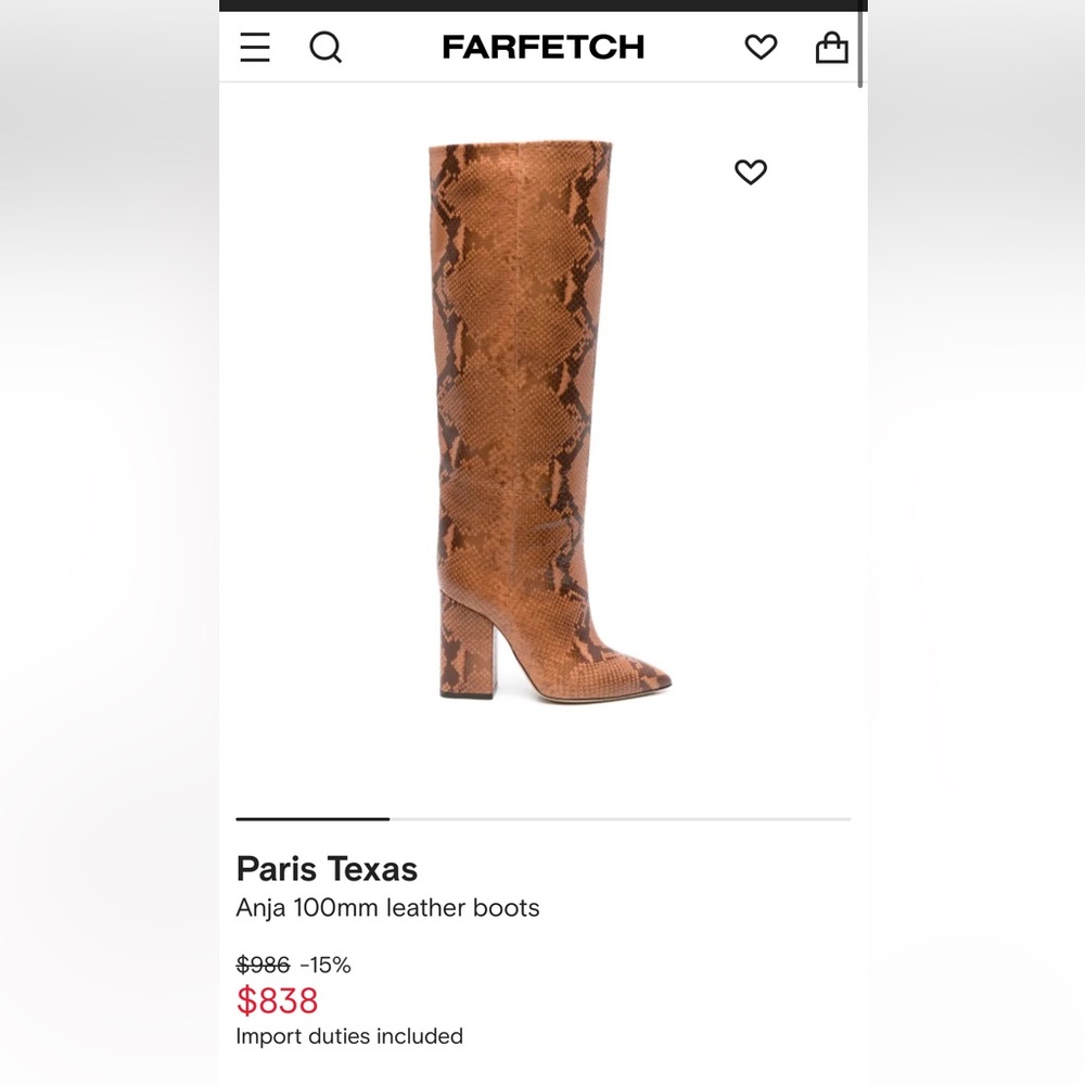 Authentic 100% leather Paris Texas Snakeskin brown Knee-High Boots size 37 - Picture 8 of 8